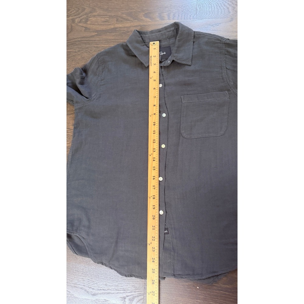 Rails Ellis Washed Black Organic Cotton Gauze Button Down Shirt Womens Small - Picture 6 of 7